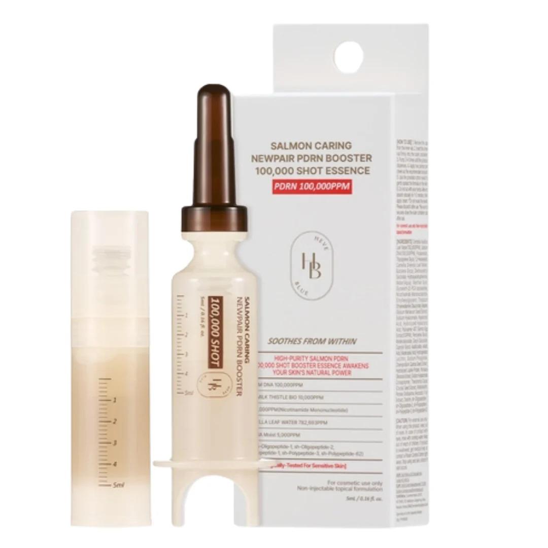 HEVEBLUE - Salmon Caring Centella New Pair PDRN Booster 100,000 Shot Essence 1pc Set