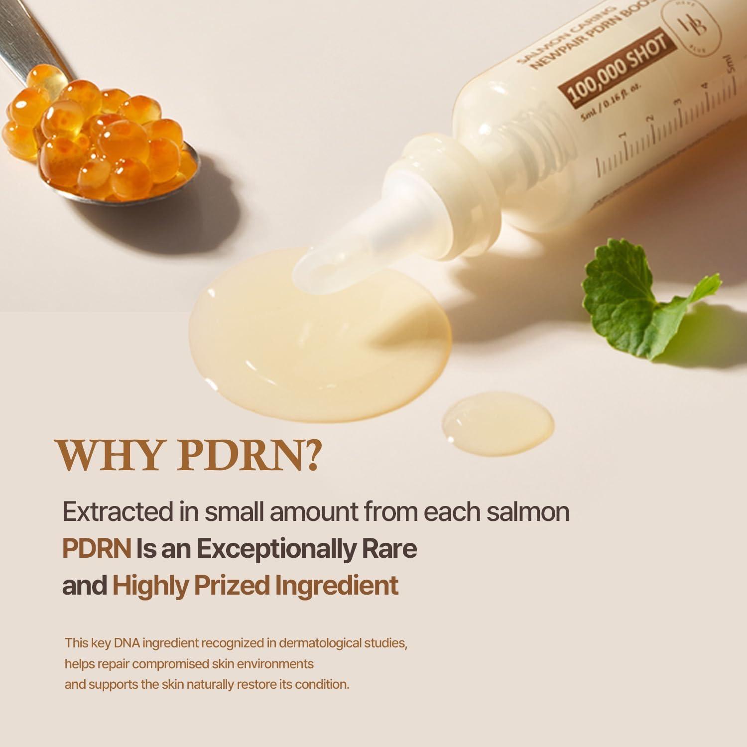 HEVEBLUE - Salmon Caring Centella New Pair PDRN Booster 100,000 Shot Essence 1pc Set