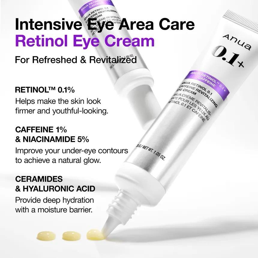⁠Anua - Retinol 0.1 Caffeine Revitalizing Eye Cream [30g]
