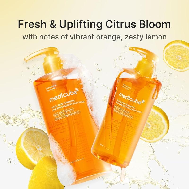 ⁠Medicube - Kojic Acid Turmeric Vita Brightening Body Wash (400ml)